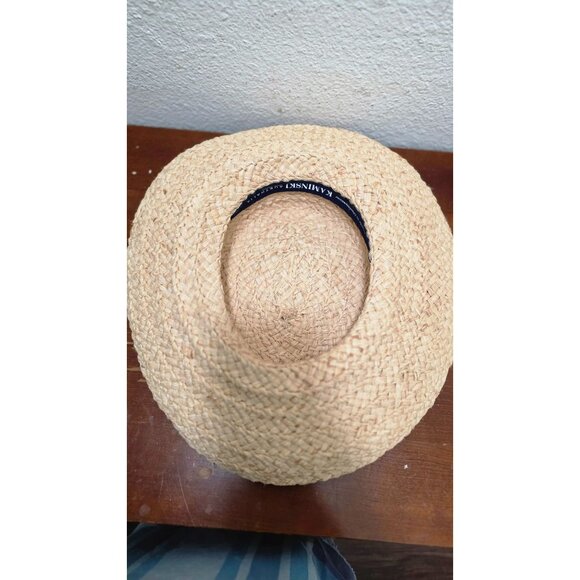 Helen Kaminski Straw Sun Hat Wide Brim & Crown Detail For Women Natural Beige Co - Picture 6 of 8